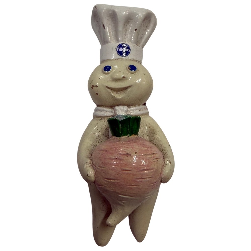 Vintage Pillsbury Doughboy Poppin Fresh Magnet Holding Radish Advertising Decor